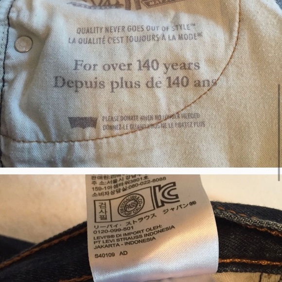 Levi 505 darkwash jeans high-waisted/straight-leg - Picture 4 of 5